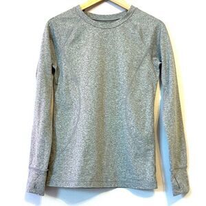 Eddie Bauer Train Ascent Pro Base Layer Crewneck Top Heather Oatmeal Tan Small